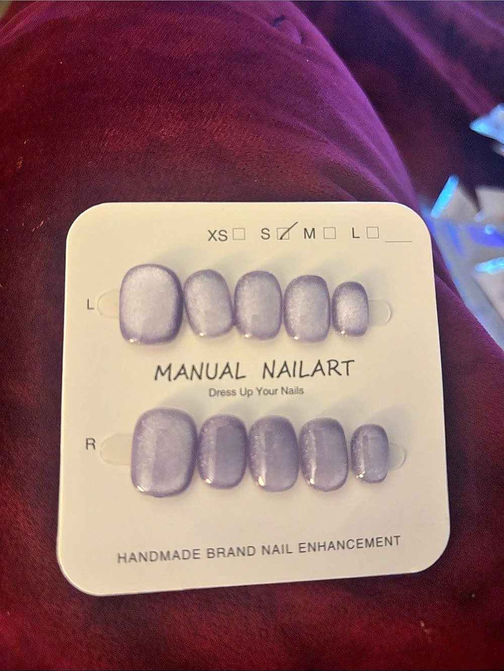 Manual Nailart Handmade Purple Press-On Nails